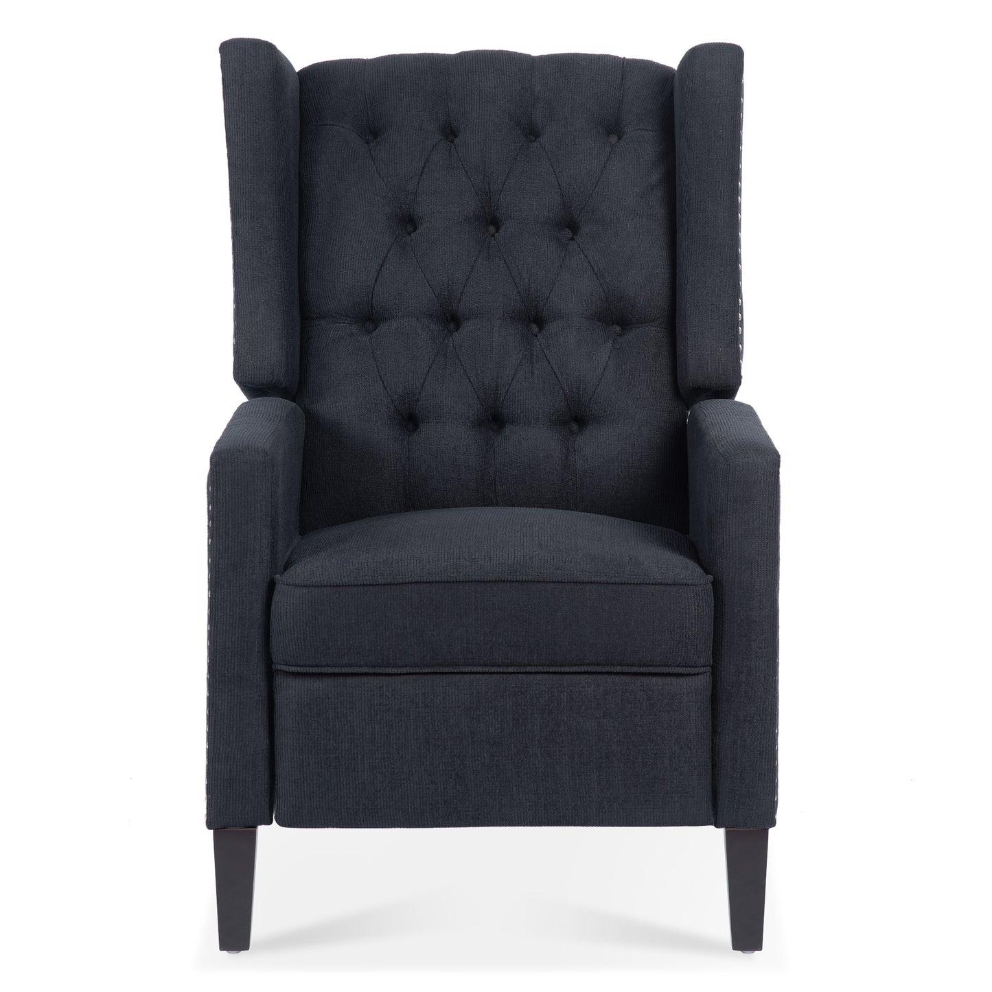 27.16 Wide Manual Wing Chair Recliner - Comfortable Upholstered Armchair for Living Room, Bedroom, and Office - Classic Design