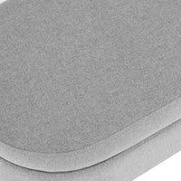 Oval Storage Bench with Rubber Wood Legs - Grey Upholstered Ottoman, 43.5x16x16 - Stylish Seating & Hidden Storage