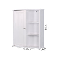 Wall Mount Medicine Cabinet with Door - Wooden Bathroom Storage with Adjustable Shelf for Organized Storage