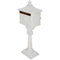 Cast Aluminum White Mailbox - Durable Postal Box for Outdoor Use, Weather-Resistant Design, Ideal for Home or Office