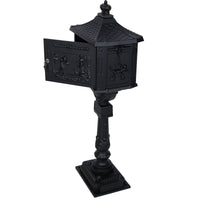 Cast Aluminum Black Postal Box - Durable Mailbox for Home or Office - Weather-Resistant and Secure Design