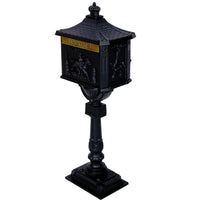 Cast Aluminum Black Postal Box - Durable Mailbox for Home or Office - Weather-Resistant and Secure Design