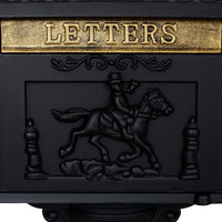 Cast Aluminum Black Postal Box - Durable Mailbox for Home or Office - Weather-Resistant and Secure Design