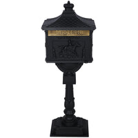 Cast Aluminum Black Postal Box - Durable Mailbox for Home or Office - Weather-Resistant and Secure Design