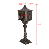 Cast Aluminum Postal Box, Durable Bronze Mailbox for Home & Office, Secure Outdoor Mail Storage, Rustic Design