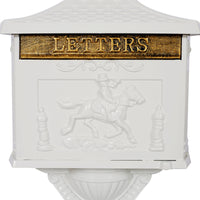 Cast Aluminum White Mailbox - Durable Postal Box for Outdoor Use, Weather-Resistant Design, Ideal for Home or Office