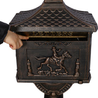 Cast Aluminum Postal Box, Durable Bronze Mailbox for Home & Office, Secure Outdoor Mail Storage, Rustic Design