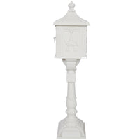 Cast Aluminum White Mailbox - Durable Postal Box for Outdoor Use, Weather-Resistant Design, Ideal for Home or Office