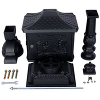 Cast Aluminum Black Postal Box - Durable Mailbox for Home or Office - Weather-Resistant and Secure Design