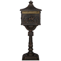 Cast Aluminum Postal Box, Durable Bronze Mailbox for Home & Office, Secure Outdoor Mail Storage, Rustic Design