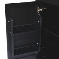 Black Kitchen Island Cart with Rubberwood Drop-Leaf Top Storage Cabinet and 3 Drawers on Wheels