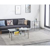 Modern Clear Glass Coffee Table - Tempered Glass Design for Elegant Living Room Décor