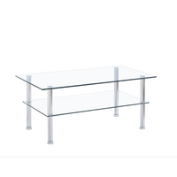 Modern Clear Glass Coffee Table - Tempered Glass Design for Elegant Living Room Décor