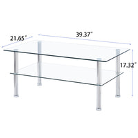 Modern Clear Glass Coffee Table - Tempered Glass Design for Elegant Living Room Décor