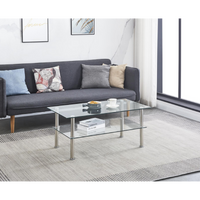 Modern Clear Glass Coffee Table - Tempered Glass Design for Elegant Living Room Décor