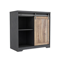 31 Inch Farmhouse Barn Door Bar Cabinet for Living Room, Dining Room, Rustic Storage Organizer, Wine Rack, Home Decor