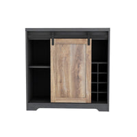 31 Inch Farmhouse Barn Door Bar Cabinet for Living Room, Dining Room, Rustic Storage Organizer, Wine Rack, Home Decor