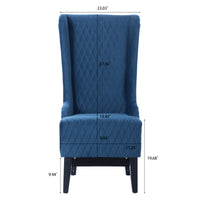 Comfy 23.03 Wide High-Back Velvet Accent Chair, Modern Wingback Chair with Soft Padding & Wooden Legs for Living Room & Bedroom, Blue