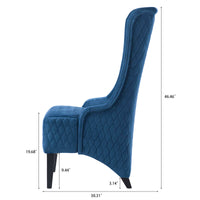 Comfy 23.03 Wide High-Back Velvet Accent Chair, Modern Wingback Chair with Soft Padding & Wooden Legs for Living Room & Bedroom, Blue