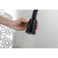 Single Handle High Arc Brushed Nickel Kitchen Faucet with Pull Down Sprayer - Stainless Steel Single Level Sink Faucet