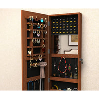 Wall Mount & Over-the-Door Jewelry Cabinet - Mirrored Jewelry Box with Storage for Necklaces, Earrings & Accessories