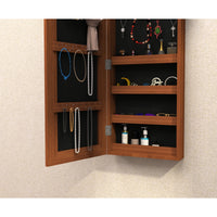 Wall Mount & Over-the-Door Jewelry Cabinet - Mirrored Jewelry Box with Storage for Necklaces, Earrings & Accessories