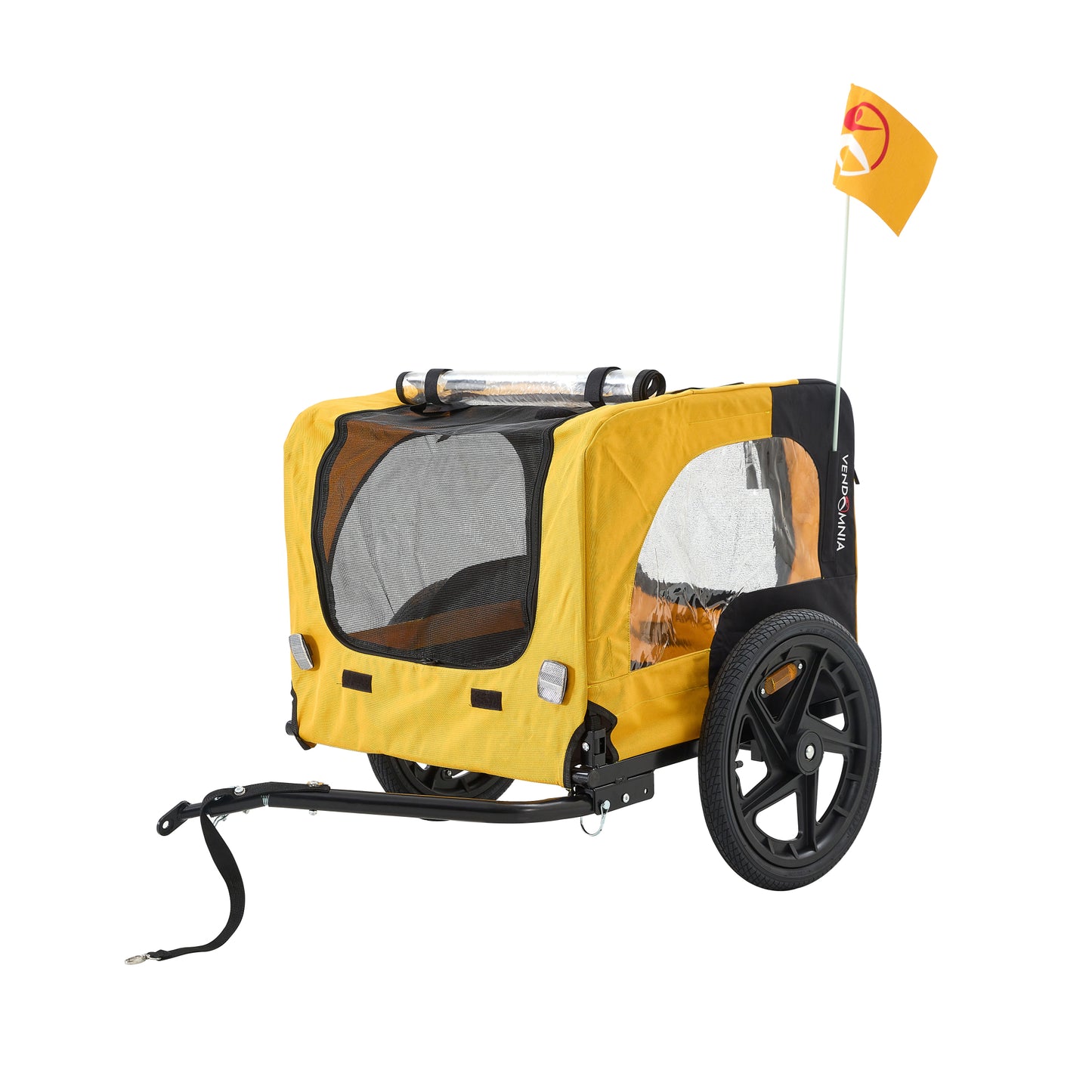 Yellow Heavy Duty Foldable Utility Pet Stroller & Dog Carrier Bicycle Trailer - Outdoor Travel with Ease