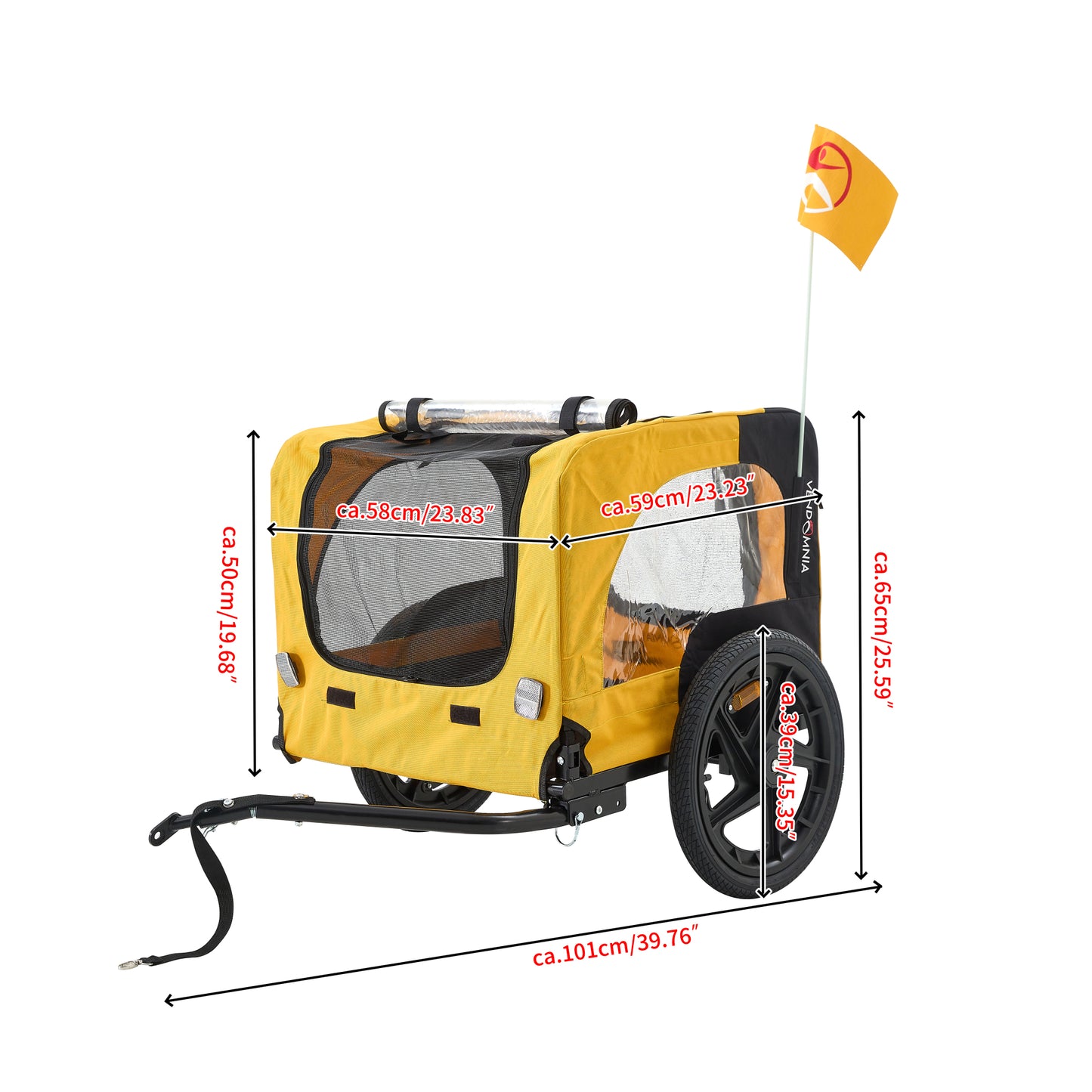 Yellow Heavy Duty Foldable Utility Pet Stroller & Dog Carrier Bicycle Trailer - Outdoor Travel with Ease