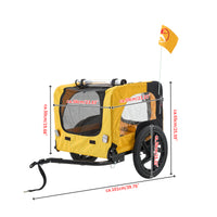 Yellow Heavy Duty Foldable Utility Pet Stroller & Dog Carrier Bicycle Trailer - Outdoor Travel with Ease