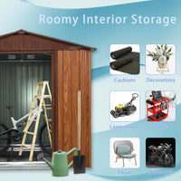 6ft x 6ft Outdoor Metal Storage Shed with Metal Floor & Window for Garden, Tools, & Equipment