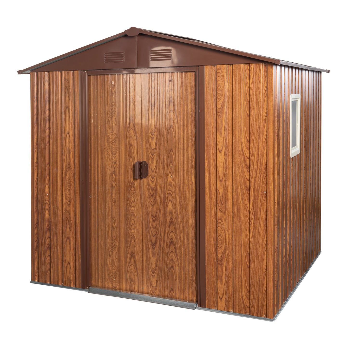 6ft x 6ft Outdoor Metal Storage Shed with Metal Floor & Window for Garden, Tools, & Equipment