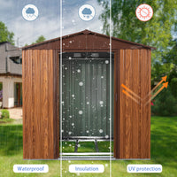 6ft x 6ft Outdoor Metal Storage Shed with Metal Floor & Window for Garden, Tools, & Equipment