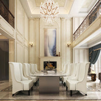 Comfy Wide High-Back Faux Leather Accent Chair, Modern Wingback Chair with Soft Padding & Wooden Legs, White