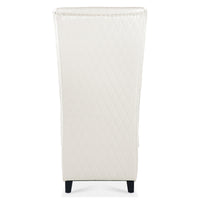 Comfy Wide High-Back Faux Leather Accent Chair, Modern Wingback Chair with Soft Padding & Wooden Legs, White