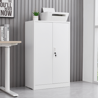 Metal Storage Cabinet with Locking Doors, Adjustable Shelf - Folding Filing Locker for Home Office, School, Garage - White