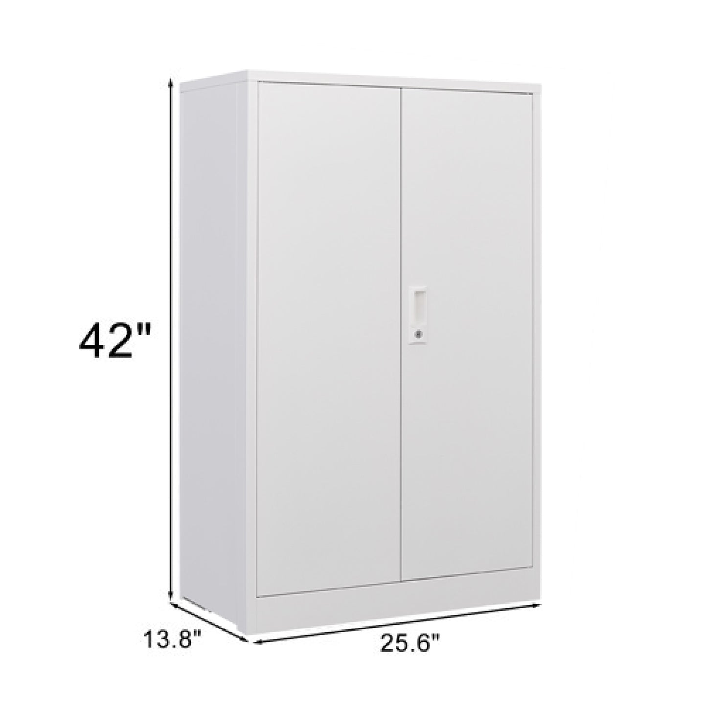 Metal Storage Cabinet with Locking Doors, Adjustable Shelf - Folding Filing Locker for Home Office, School, Garage - White