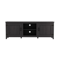 TV Stand Storage Media Console Entertainment Center, Traditional Black with Doors - Stylish Home Furniture for Living Room Organization