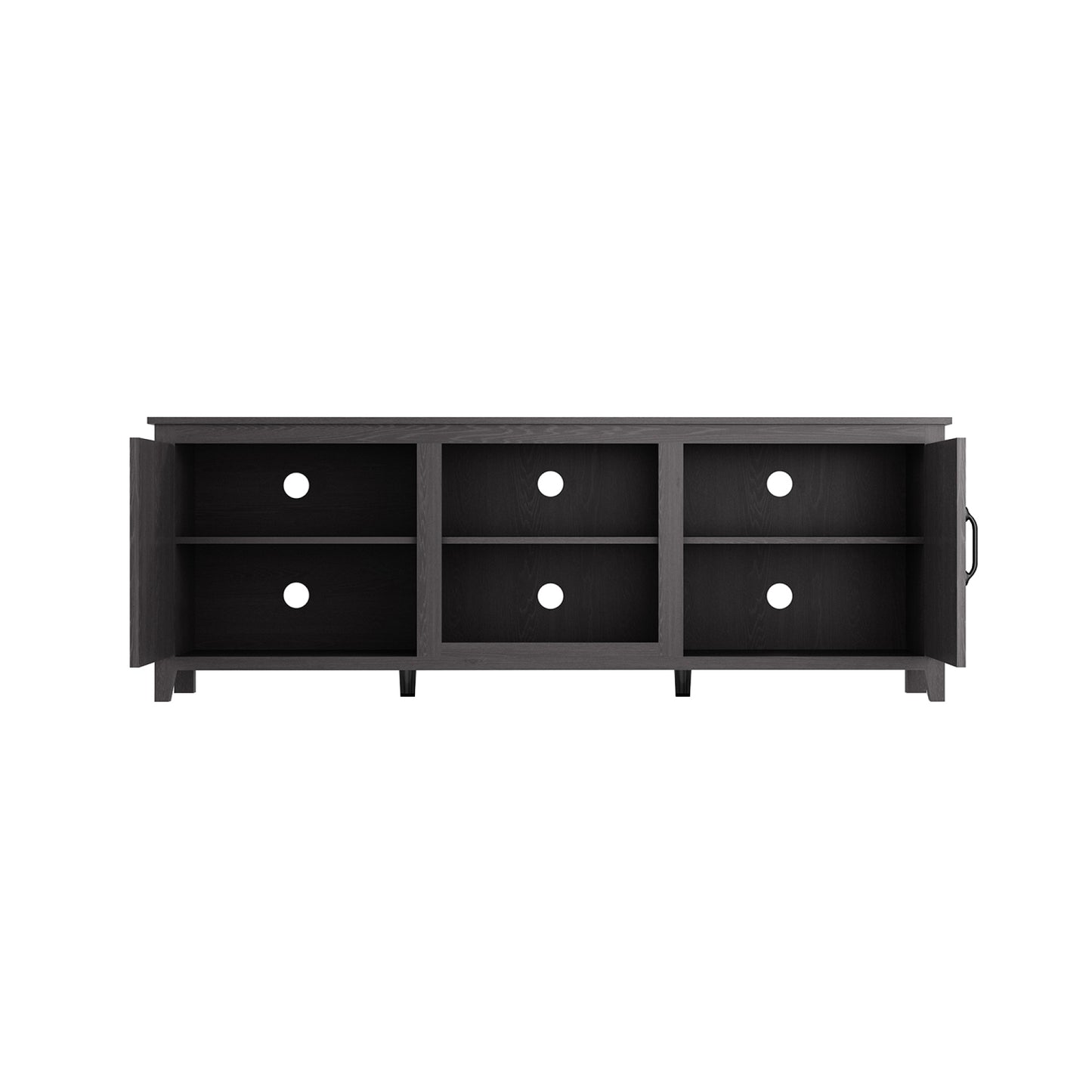 TV Stand Storage Media Console Entertainment Center, Traditional Black with Doors - Stylish Home Furniture for Living Room Organization