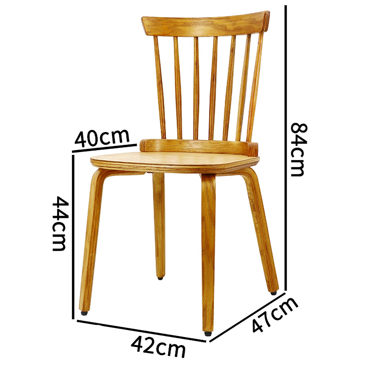 Solid Wood Slat Back Windsor Chair Set of 2 Classic Dining Room Furniture Rustic Home Decor