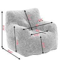 Soft Velvet Fabric Bean Bag Chair Filled With Memory Sponge,Ivory
