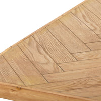 Modern Coffee Table with Chevron Pattern & Metal Hairpin Legs - Easy Assembly Tea/Cocktail Table for Living Room, Ash Wood Finish