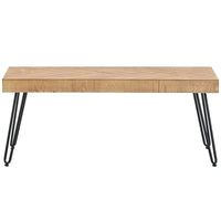 Modern Coffee Table with Chevron Pattern, Easy Assembly Tea Table, Thick Cocktail Table with Metal Hairpin Legs for Living Room