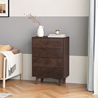Solid Wood Spray-Painted Dresser Buffet Server Console Table with Retro Round Handles for Dining Room, Living Room & Kitchen, Auburn Finish