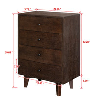 Solid Wood Spray-Painted Dresser Buffet Server Console Table with Retro Round Handles for Dining Room, Living Room & Kitchen, Auburn Finish