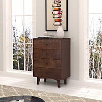 Solid Wood Spray-Painted Dresser Buffet Server Console Table with Retro Round Handles for Dining Room, Living Room & Kitchen, Auburn Finish