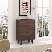 Solid Wood Spray-Painted Dresser Buffet Server Console Table with Retro Round Handles for Dining Room, Living Room & Kitchen, Auburn Finish