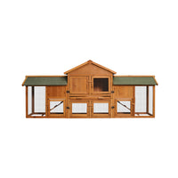 Extra Large 79.5 Bunny Cage with 2 Runs, Small Animal Habitat for Guinea Pigs & Hamsters, Removable Tray, Two-Tier Design, Waterproof Roof