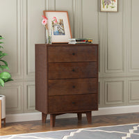 Solid Wood Spray-Painted Dresser Buffet Server Console Table with Retro Round Handles for Dining Room, Living Room & Kitchen, Auburn Finish