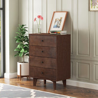 Solid Wood Spray-Painted Dresser Buffet Server Console Table with Retro Round Handles for Dining Room, Living Room & Kitchen, Auburn Finish
