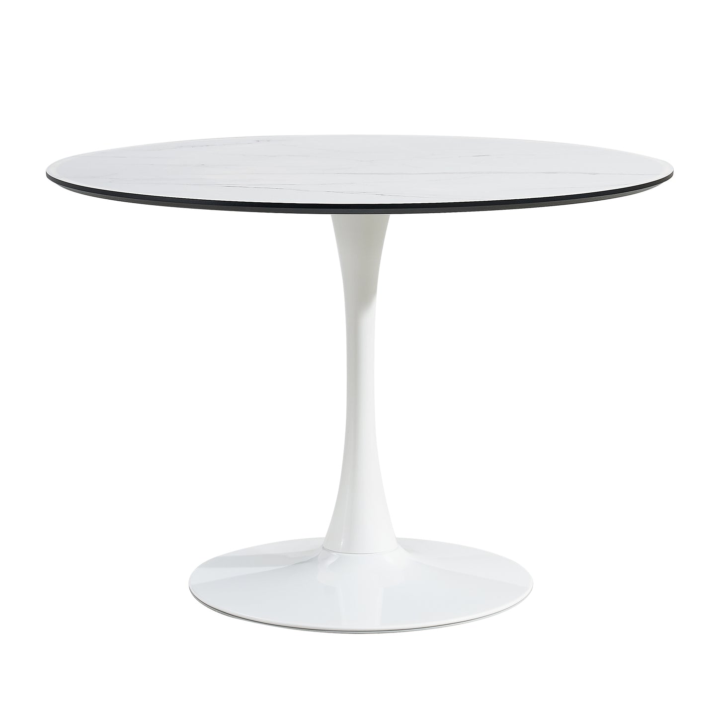 Stylish Round Dining Table - 106cm White Marble Top, Modern Design, Perfect for Dining Room or Kitchen, 1pc per Carton